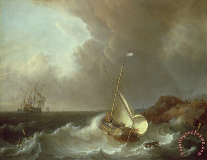 Jan Claes Rietschoof Galleon in Stormy Seas Art Painting