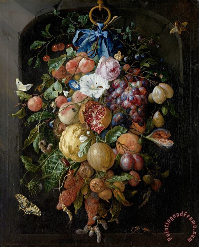 Jan Davidsz de Heem Festoon of Fruit And Flowers Art Print