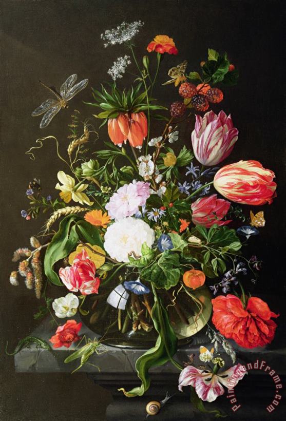 Jan Davidsz de Heem Still Life of Flowers Art Print