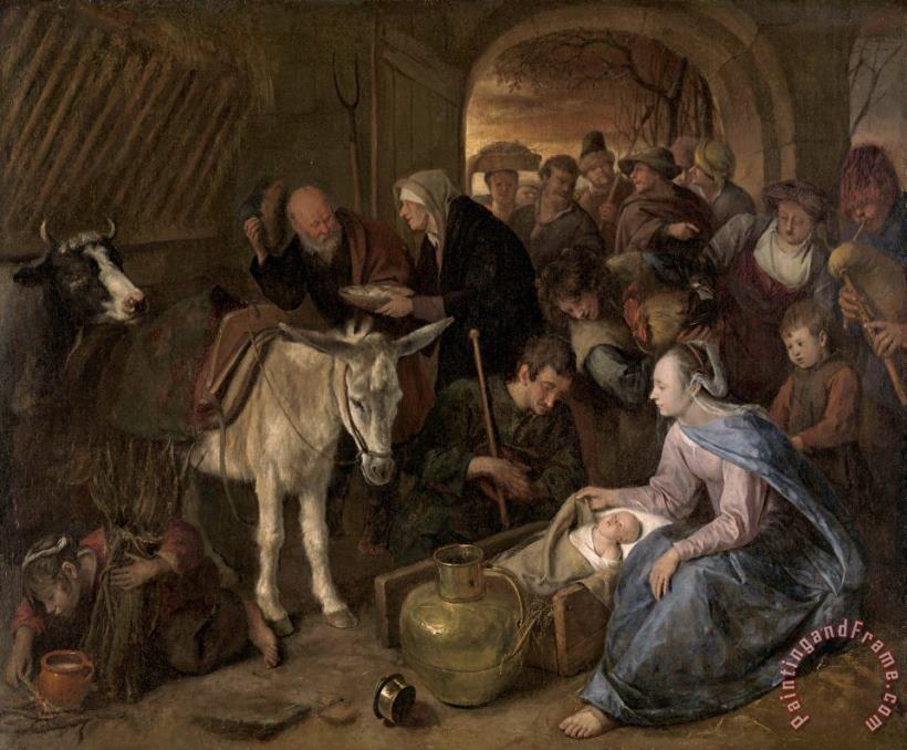 The Adoration of The Shepherds painting - Jan Havicksz Steen The Adoration of The Shepherds Art Print