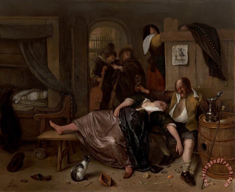 Jan Havicksz Steen The Drunken Couple Art Painting