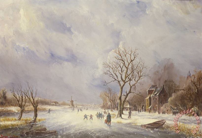 Jan Lynn Winter Canal Scene Art Painting