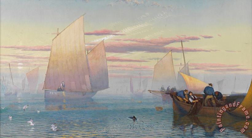 Hauling in the Nets painting - JB Pyne Hauling in the Nets Art Print