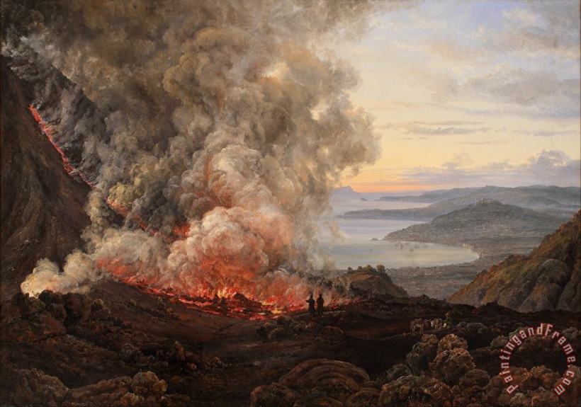 J.C. Dahl Eruption of The Volcano Vesuvius Art Painting