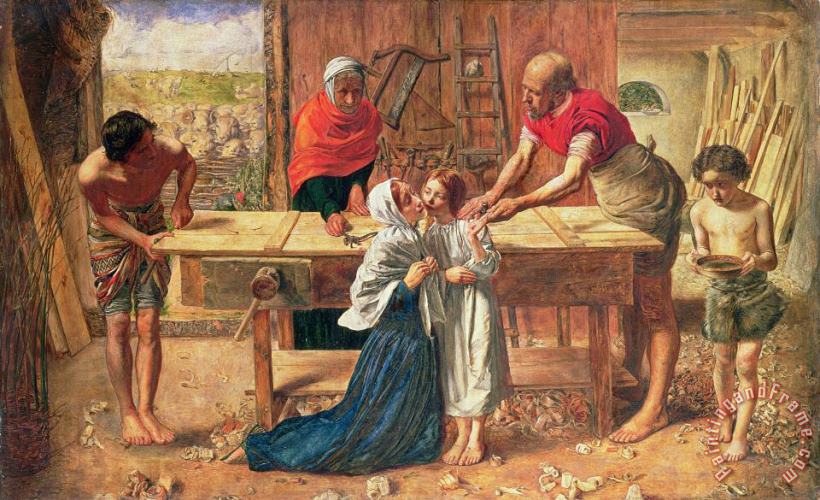 JE Millais and Rebecca Solomon Christ in the House of His Parents Art Painting