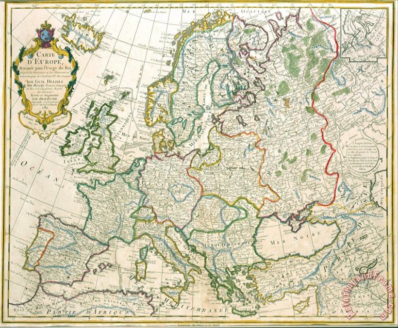 Jean-Claude Dezauche Map of Europe Art Painting