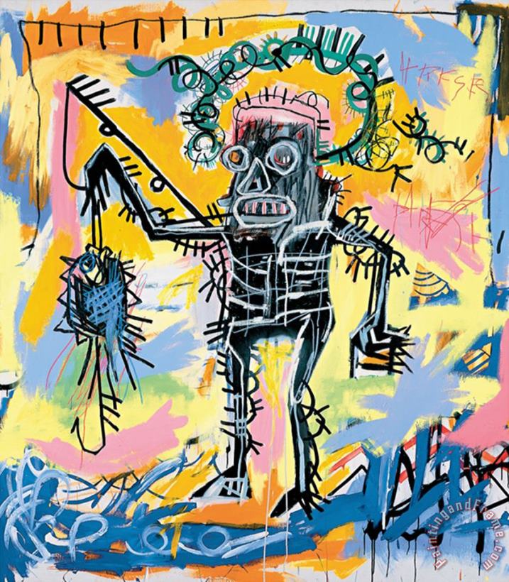 Jean-michel Basquiat Fishing 1981 Art Print