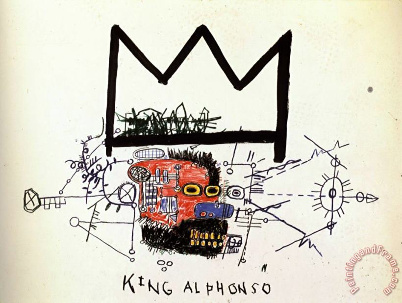 King Alphonso painting - Jean-michel Basquiat King Alphonso Art Print