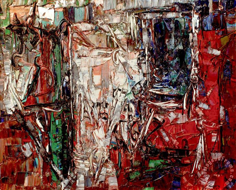 Jean-paul Riopelle Dark, 1962 Art Painting