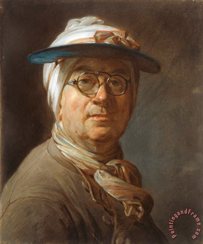 Self Portrait with a Visor painting - Jean-Simeon Chardin Self Portrait with a Visor Art Print
