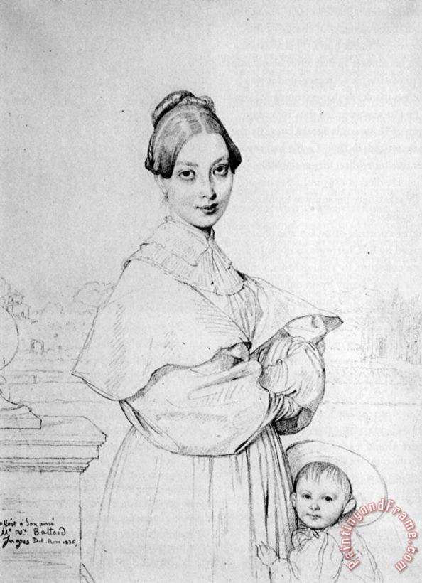 Madame Victor Baltard, Born Adeline Lequeux, And Her Daughter, Paule painting - Jean Auguste Dominique Ingres Madame Victor Baltard, Born Adeline Lequeux, And Her Daughter, Paule Art Print
