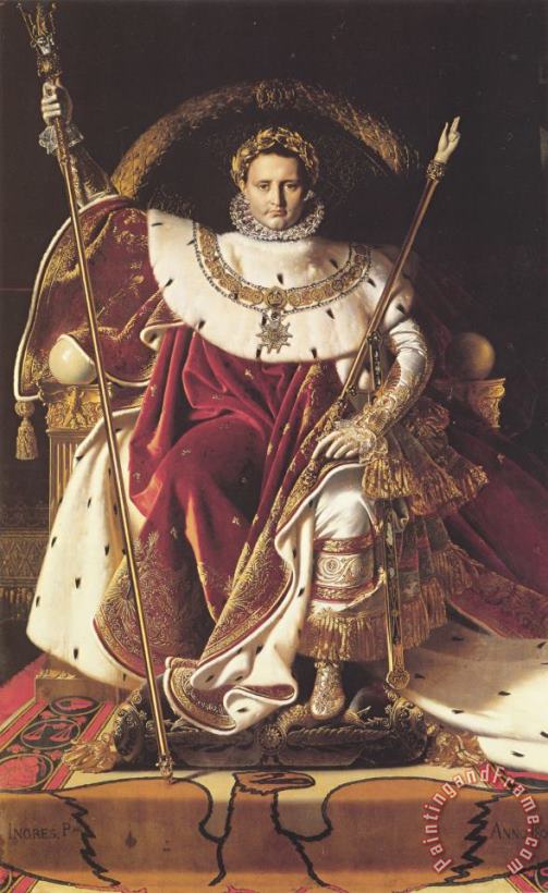 Napoleon I on His Imperial Throne painting - Jean Auguste Dominique Ingres Napoleon I on His Imperial Throne Art Print