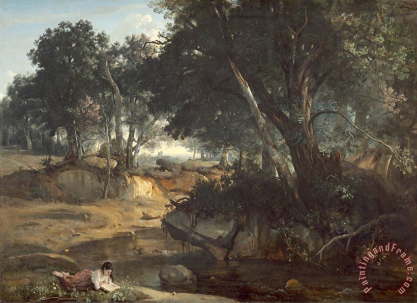 Forest of Fontainebleau painting - Jean Baptiste Camille Corot Forest of Fontainebleau Art Print