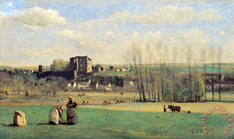 Landscape of La Ferte Milon painting - Jean Baptiste Camille Corot Landscape of La Ferte Milon Art Print