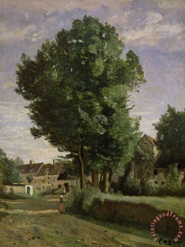 Jean Baptiste Camille Corot Outskirts of a village near Beauvais Art Print