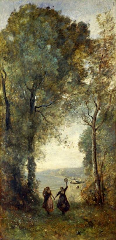 Jean Baptiste Camille Corot Reminiscence of The Beach of Naples Art Painting