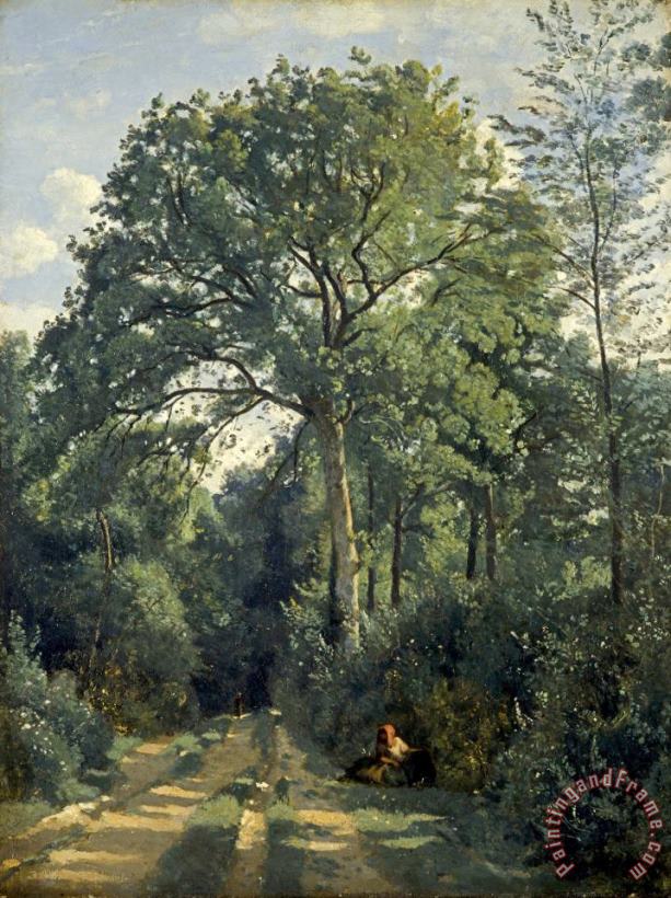 Ville D'avray: Entrance to The Wood painting - Jean Baptiste Camille Corot Ville D'avray: Entrance to The Wood Art Print