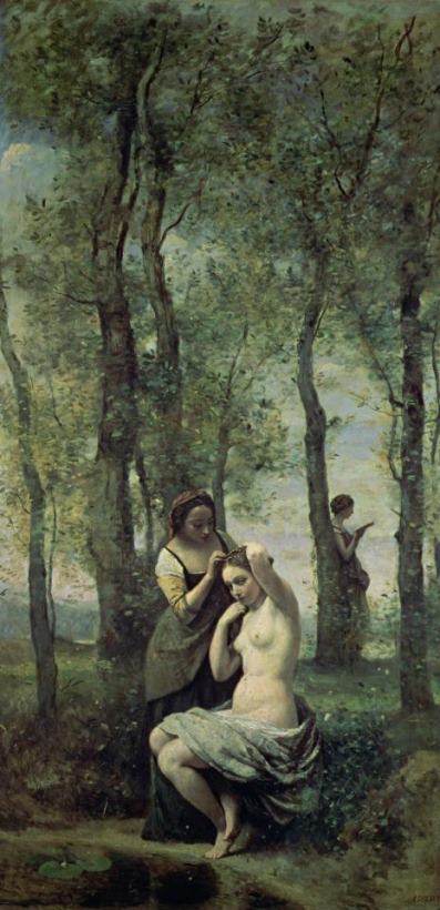 Jean Baptiste Camille Corot Young Woman at Her Toilet Art Painting