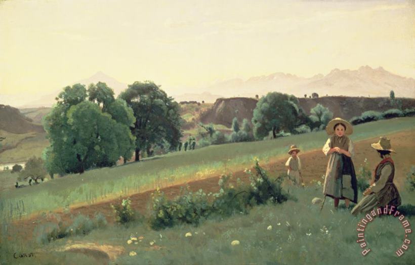 Landscape at Mornex painting - Jean Baptiste Corot Landscape at Mornex Art Print