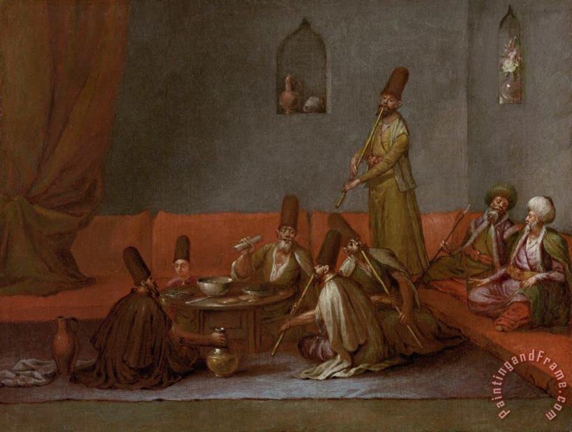 Jean Baptiste Vanmour Dervishes Sharing a Meal Art Painting