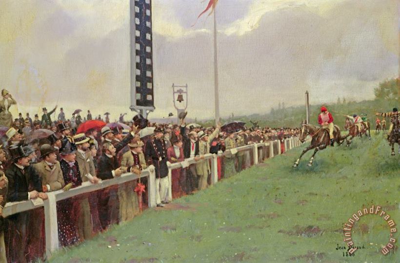 The Course At Longchamps painting - Jean Beraud The Course At Longchamps Art Print