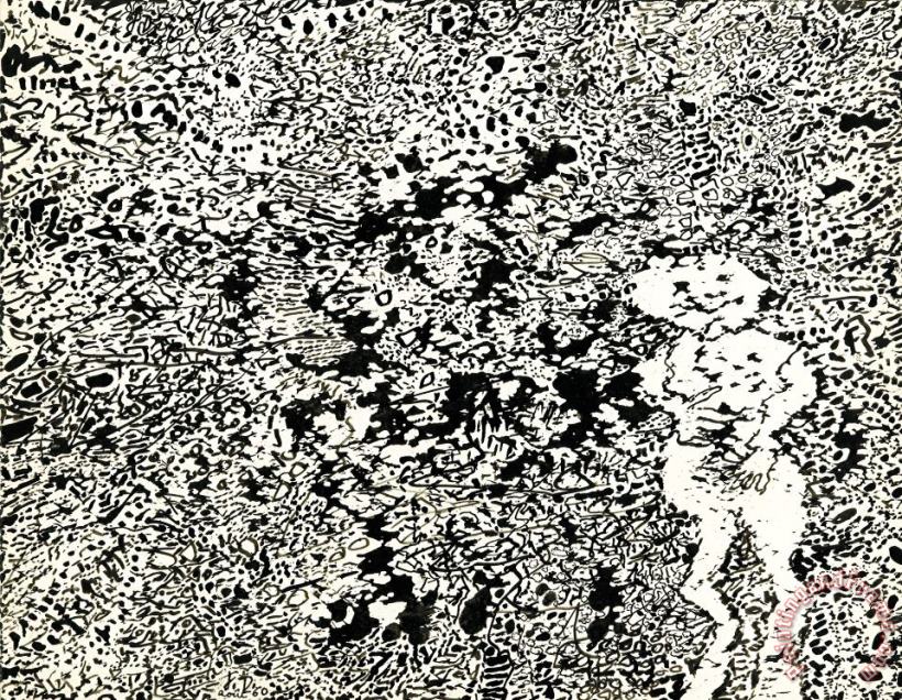 Jean Dubuffet Personnage Dans Un Paysage Art Print
