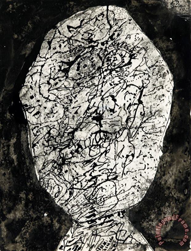 Jean Dubuffet Tete Art Painting