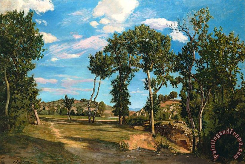 Jean Frederic Bazille Landscape By The Lez River Art Painting