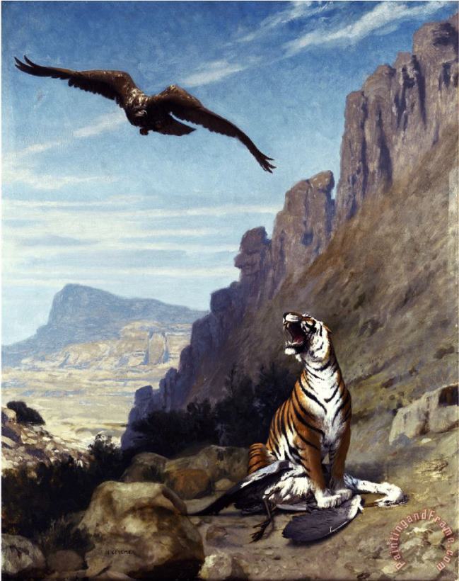 Jean Leon Gerome Tiger And Vulture Art Painting
