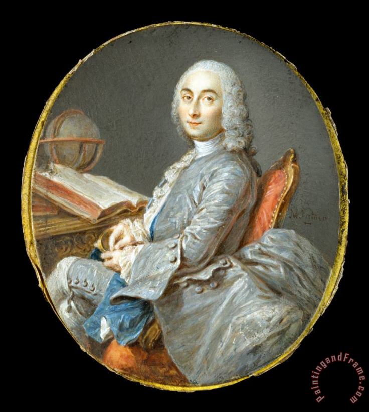 Jean Marc Nattier Miniature Portrait of Cesar Francois Cassini De Thury Art Print