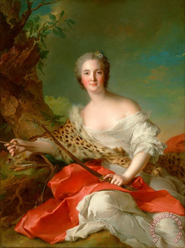 Jean Marc Nattier Portrait of Constance Gabrielle Magdeleine Bonnier De La Mosson As Diana Art Painting