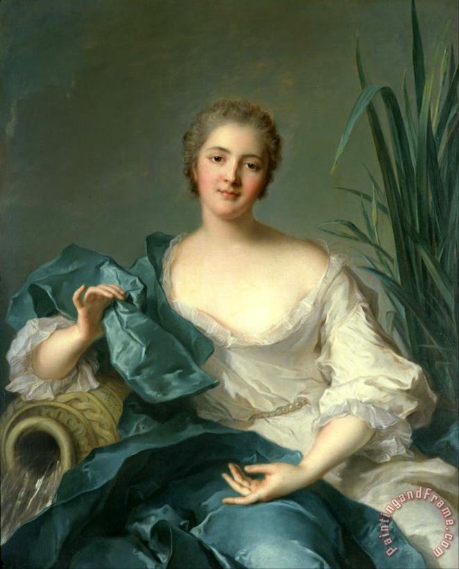 Jean Marc Nattier Portrait of Madame Marie Henriette Berthelot De Pleneuf Art Painting