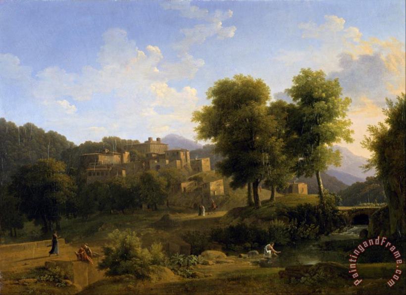 View of a Town in The Sabine Hills painting - Jean Victor Bertin View of a Town in The Sabine Hills Art Print