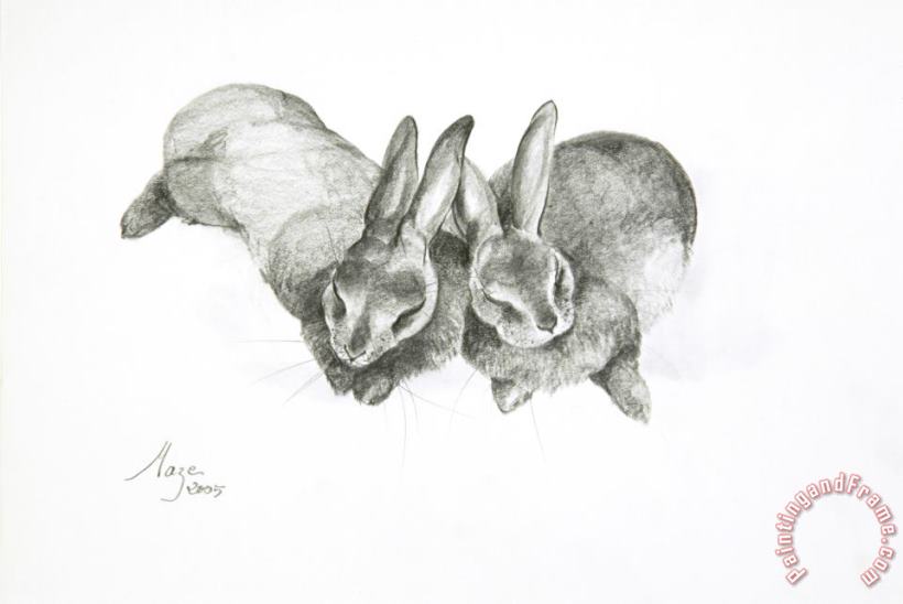 Jeanne Maze Rabbits Sleeping Art Print