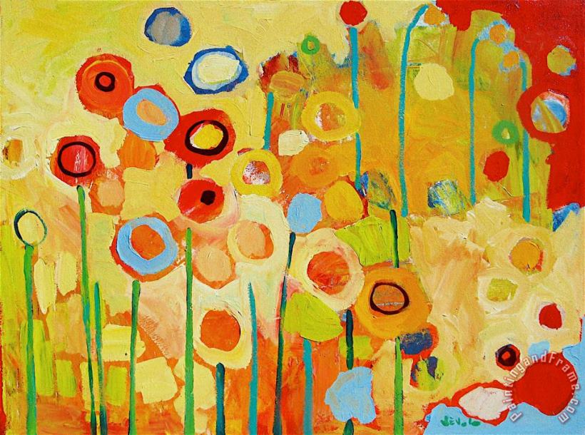 Growing in Yellow No 2 painting - Jennifer Lommers Growing in Yellow No 2 Art Print