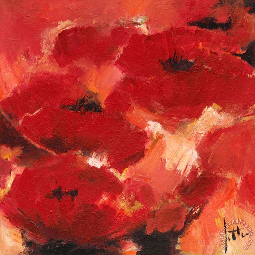 Abstract Flowers II painting - Jettie Roseboom Abstract Flowers II Art Print