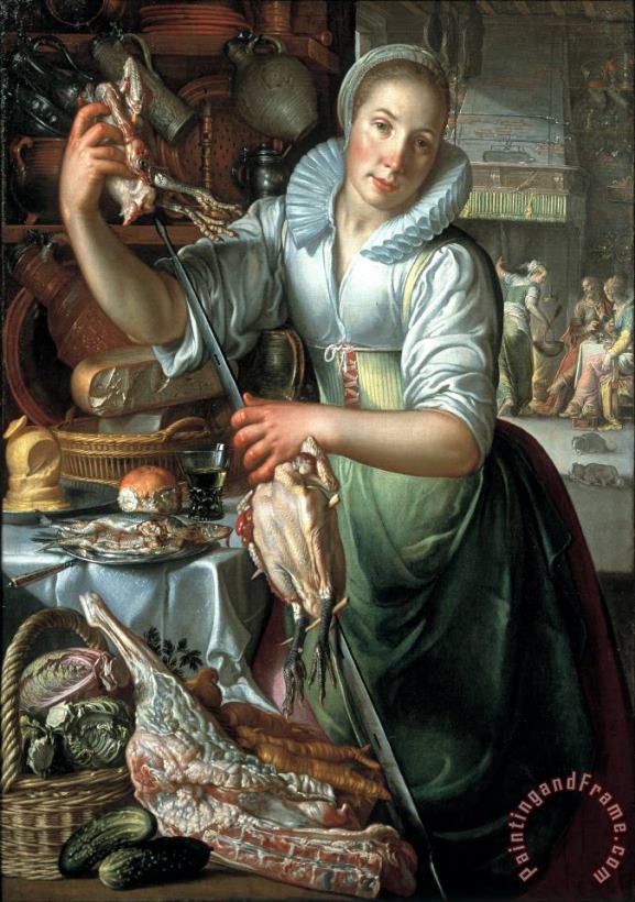 The Kitchen Maid painting - Joachim Anthonisz Wtewael The Kitchen Maid Art Print