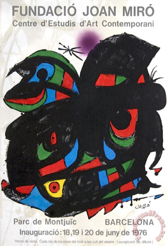Fundacio Joan Miro 1976 painting - Joan Miro Fundacio Joan Miro 1976 Art Print