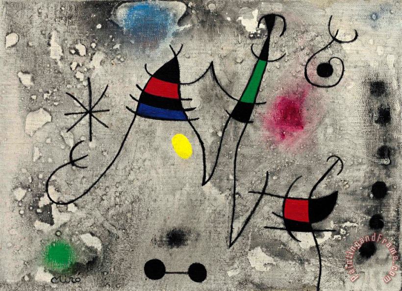 L'envolee II, 1963 painting - Joan Miro L'envolee II, 1963 Art Print