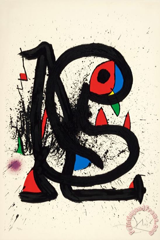 Joan Miro Le Mangeur De Foudre I, 1973 Art Print