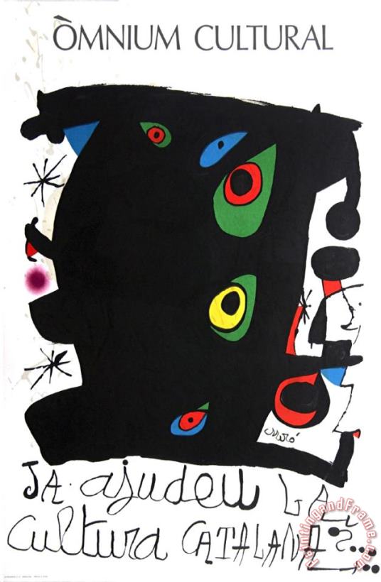 Omnium Cultural 1974 painting - Joan Miro Omnium Cultural 1974 Art Print