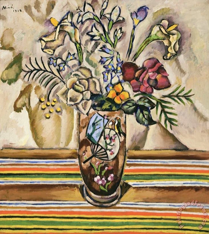 Still Life with Flowers painting - Joan Miro Still Life with Flowers Art Print
