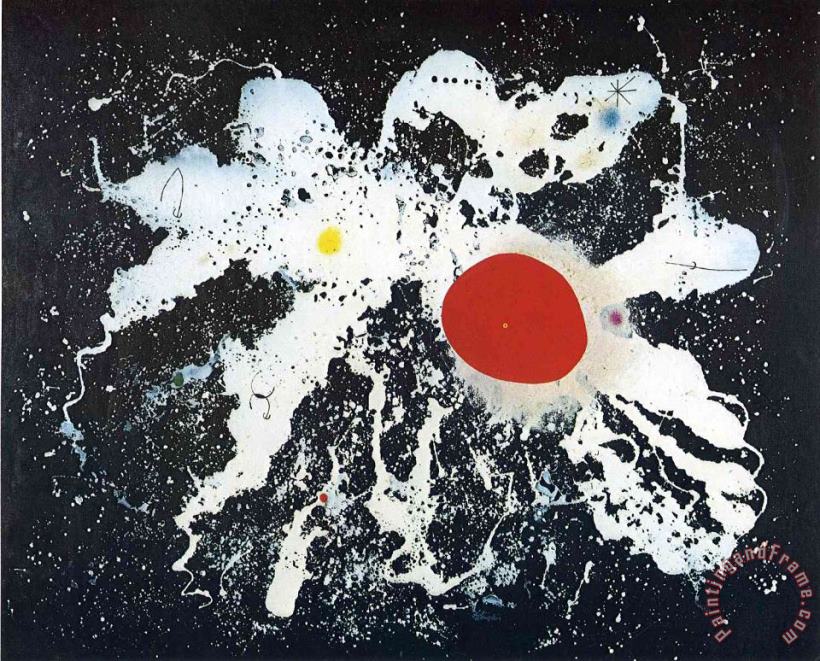 Joan Miro The Red Disk Art Painting