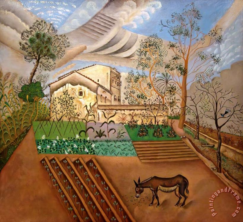 Joan Miro The Vegetable Garden with Donkey Art Painting