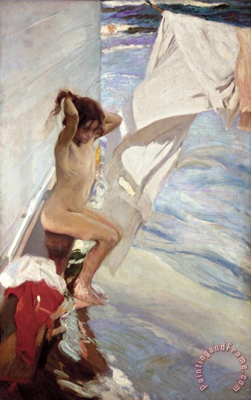 Joaquin Sorolla y Bastida Before Bathing Art Painting