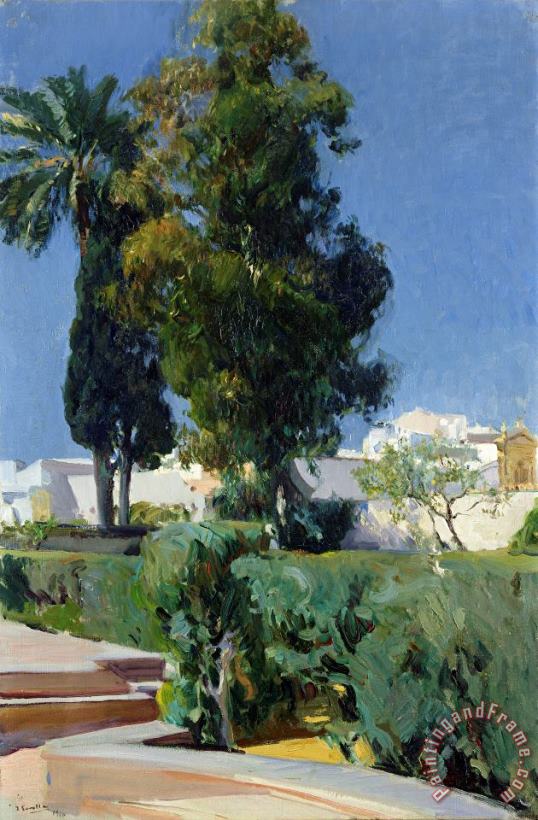 Joaquin Sorolla y Bastida Corner of The Garden, Alcazar, Sevilla Art Print