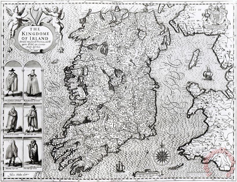 The Kingdom of Ireland painting - Jodocus Hondius The Kingdom of Ireland Art Print