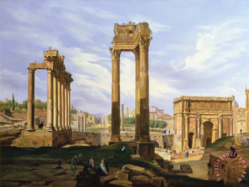 View of the Roman Forum painting - Jodocus Sebasiaen Adeele View of the Roman Forum Art Print