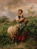 Johann Baptist Hofner - The Shepherdess painting