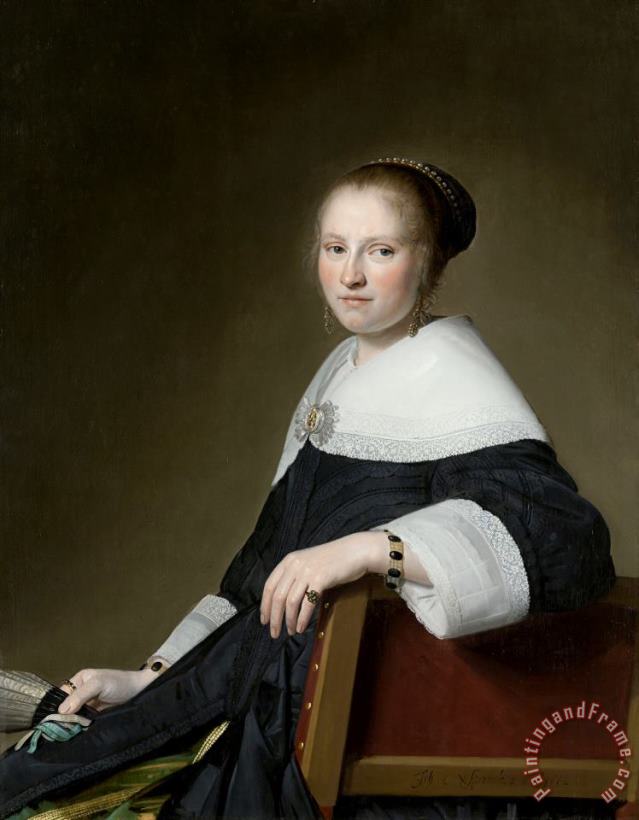Portrait of Maria Van Strijp painting - Johannes Cornelisz. Verspronck Portrait of Maria Van Strijp Art Print